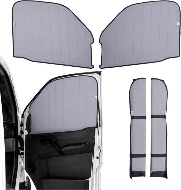 Living in a Bubble Insulated Blackout Front Window Covers for Mercedes Benz Sprinter, Campervan Accessories, Vanlife Must Have Sun Shades and Van Life Essentials (Pair) (Sprinter 2007-2018 (NCV3))