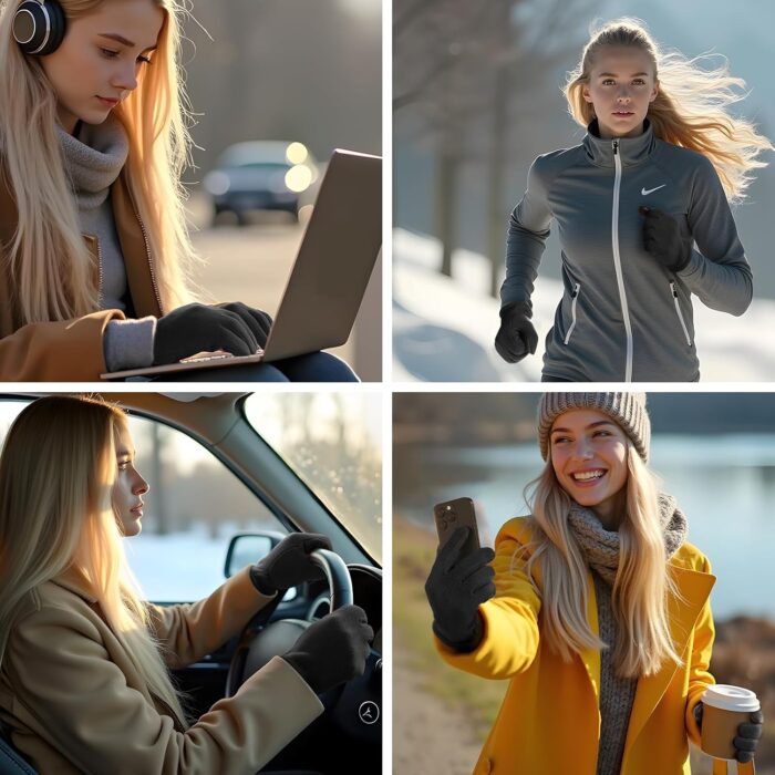 OZERO Warm Winter Gloves for Women: Touchscreen 2-Layers Polar Fleece Gloves for Gold Weather Texting Running - Image 4
