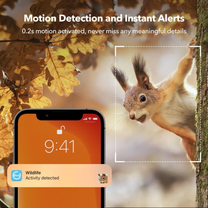 4G LTE Cellular Trail Cameras 2K 360° View Live Streaming Game Camera Built-in SIM Card with Motion Activated Color Night Vision Remote Phone Access Solar Powered Trail Camera IP65 Waterproof - Image 3