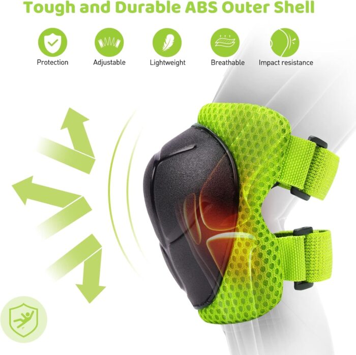 KUYOU Kids Knee Pads Elbow Pads Guards Protective Gear Set Safety Gear for Roller Skates Cycling BMX Bike Skateboard Inline Skatings Scooter Riding Sports. - Image 3