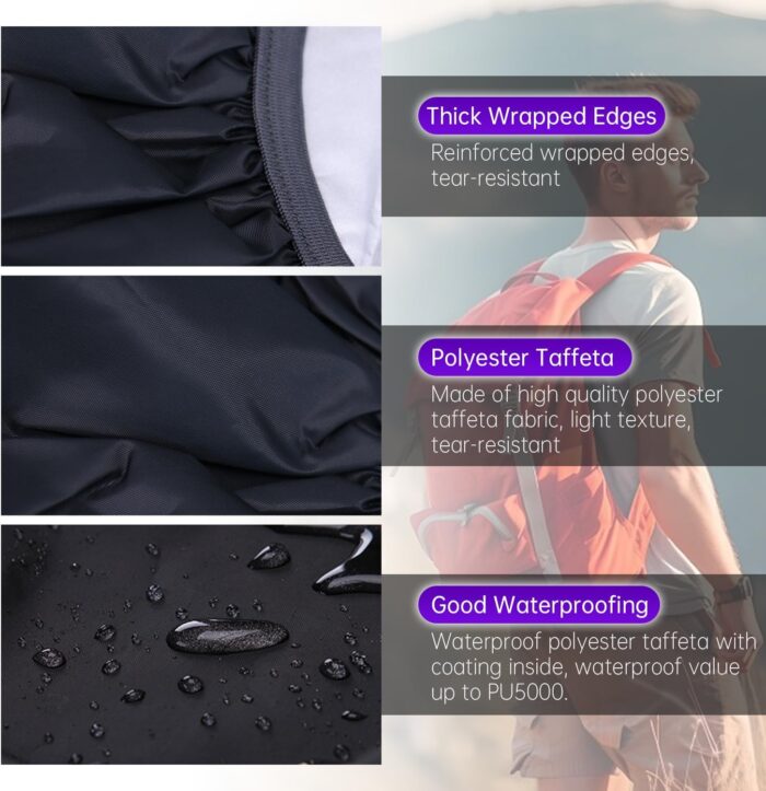 Waterproof Backpack Rain Cover with Reflective Strip for Mountaineering, Traveling, Cycling, Camping and Outdoor - Image 3