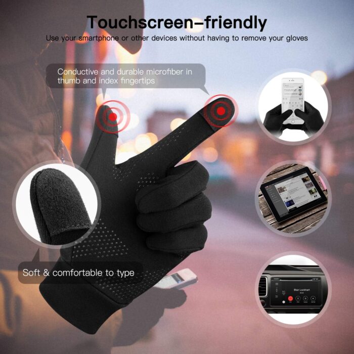 Unigear Lightweight Running Gloves, Touch Screen Anti-Slip Warm Gloves Liners for Cycling Biking Sporting Driving for Men Women - Image 5