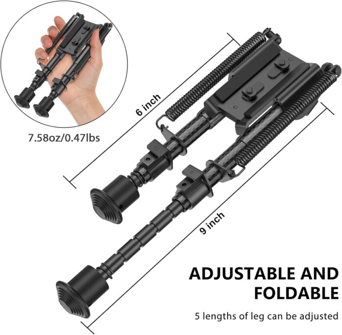 CVLIFE Bipod 6-9 Inch Lightweight Rifle Bipod for M-Rail Attach Directly for Hunting and Shooting - Image 4