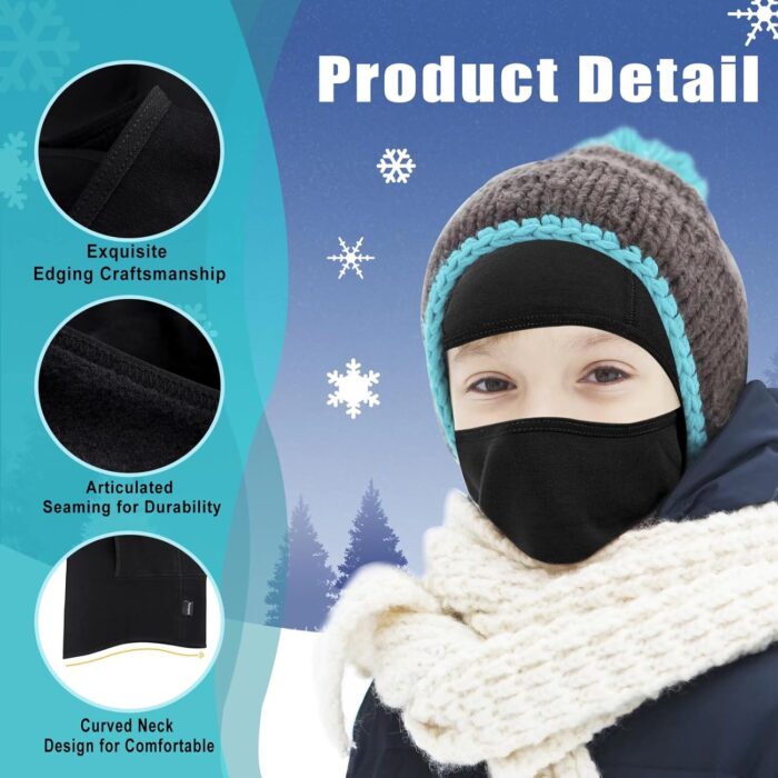 2 Pack Kids Balaclava Face Mask for Boy Girl, Winter Hat Ski Mask for Cold Weather, Windproof Face Warmer for Skiing Cycling - Image 3