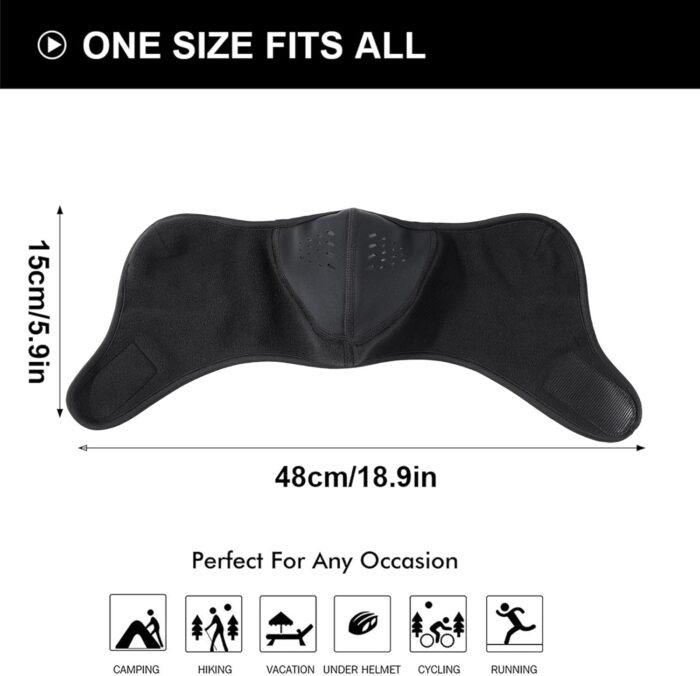 WTACTFUL Balaclava Cold Weather Half Face Mask for Men Women Windproof Warm Thermal Breathable for Skiing Snowboarding Motorcycle Cycling Hiking Winter Outdoor Sports 2pcs-Black #1 - Image 9