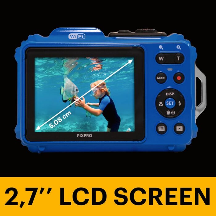 KODAK PIXPRO WPZ2 Rugged Waterproof Shockproof Dustproof WiFi Digital Camera 16MP 4X Optical Zoom 1080P Full HD Video Vlogging Camera 2.7" LCD (Blue) - Image 5
