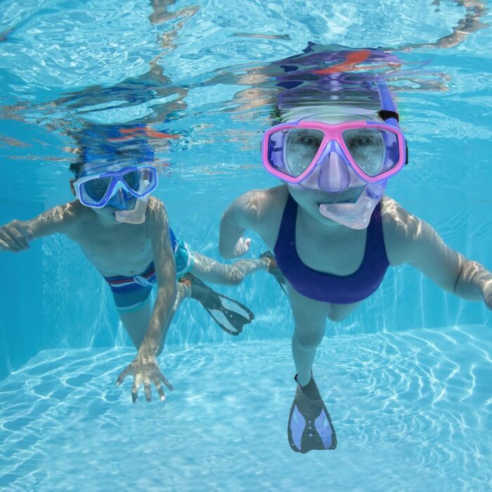 Youth Snorkel Set for Ages 7-16, Snorkeling Gear for Kids with Panoramic View Mask Anti-Fog Anti-Leak Full Dry Top Snorkel Fins Travel Bag for Swimming Diving - Image 8