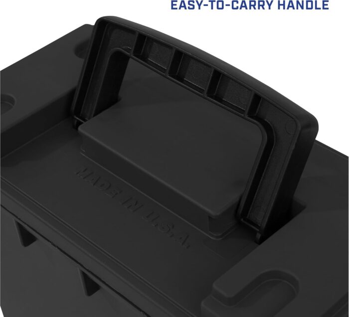 Sheffield 12629 Ammo Storage Box, Stackable .30 Cal Field Boxes, Water and Dust Resistant, Lockable Storage Box with Handle, Secures Hunting Gear, Supplies, and Bullets, Made in USA, Black, 1-Pack - Image 7
