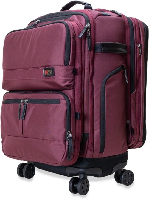 Trilogy Modular System I Modular 4-wheel spinner carry-on, with two zip-off bags! All 3 are Expandable! You get 3 bags in 1! Mix and match; take apart to fit crowded airplane spaces (Zinfandel)