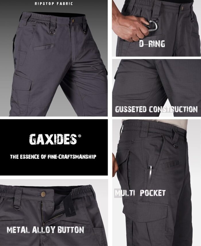 Men's Waterproof Rip-Resistant Tactical Pants with 9 Pockets for Hiking, Travel, and Outdoor Sports - Image 5