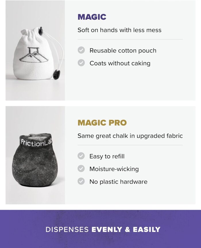 Friction Labs Magic Chalk Ball & Magic Chalk Ball PRO - Premium Gym Chalk in Refillable Sock - Non Toxic - Great for Climbing, Gymnastics, Weightlifting, Crossfit & Bouldering - Image 4