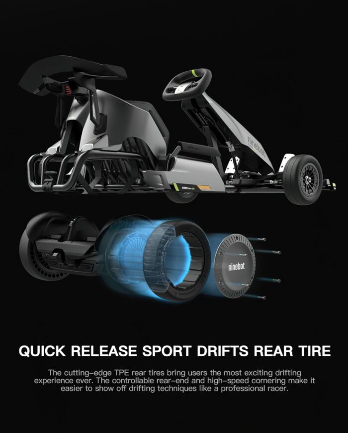 Electric GoKart Pro / Pro2 and Gokart Bundle Rear Tire Compatible with Ninebot by Segway Gokart Kit(with Ninebot S Max), Go Kart Pro 2 Quick Release Sports Drift Tires Original Accessories - Image 4