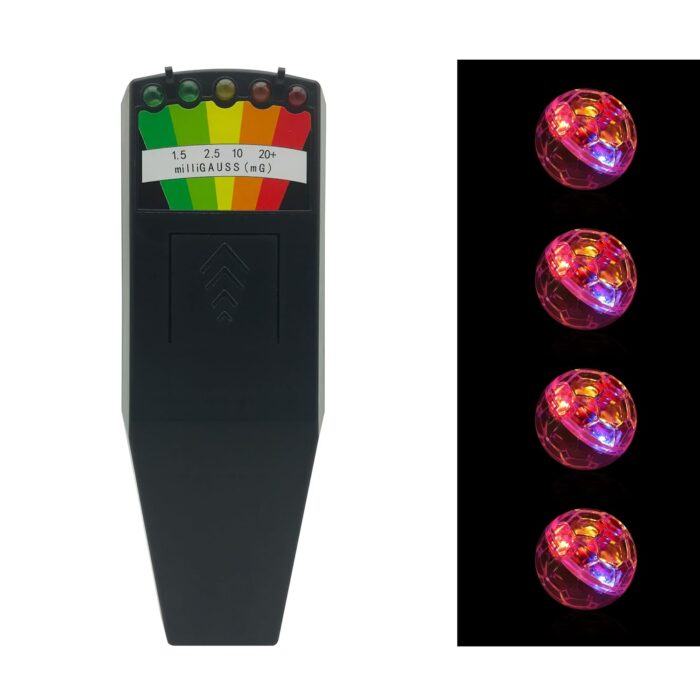 Ghost Hunting Equipment Kit, Include 1 pc Emf Meter and 4 pcs Motion Light up Cat Balls, Paranormal Equipment，Home and Office EMF Detection