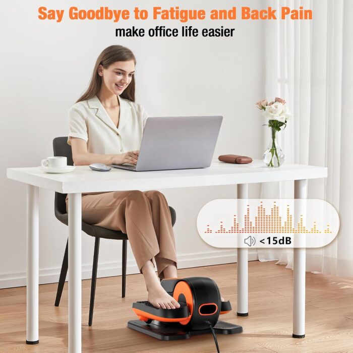 Under Desk Elliptical Exercise Machine, Ellipse Leg Exerciser as Seen on TV with Remote, 15 Adjustable Speed, Portable Leg Exerciser While Sitting for Seniors, Quiet Elliptical Machine for Home Office - Image 4