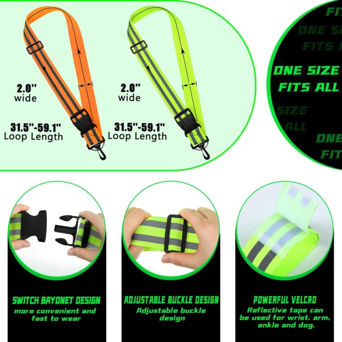 Saintrygo Reflective Sash Running Gear High Visibility Safety Reflective Jacket Adjustable Sash for Walking Cycling at Night - Image 3