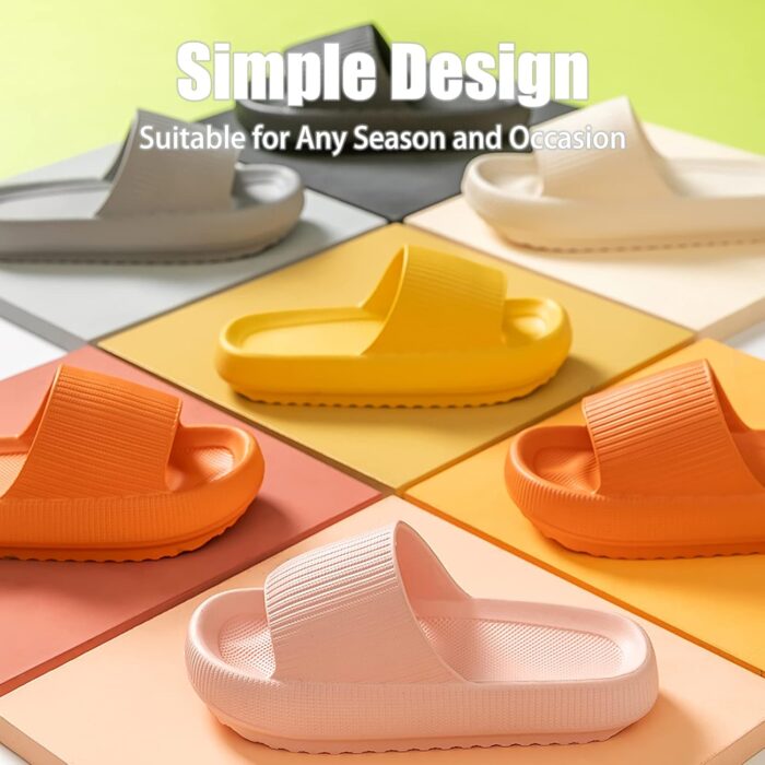 rosyclo Cloud Slippers for Women and Men, Pillow House Slippers Shower Shoes Indoor Slides Bathroom Sandals, Ultimate Comfort, Lightweight, Thick Sole, Non-Slip, Easy to Clean - Image 6