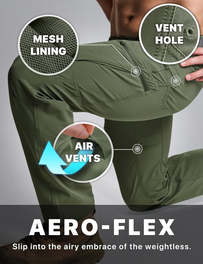 CQR Men's Quick Dry Tactical Pants, Water Resistant Outdoor Pants, Lightweight Stretch Cargo Work Hiking Pants - Image 4