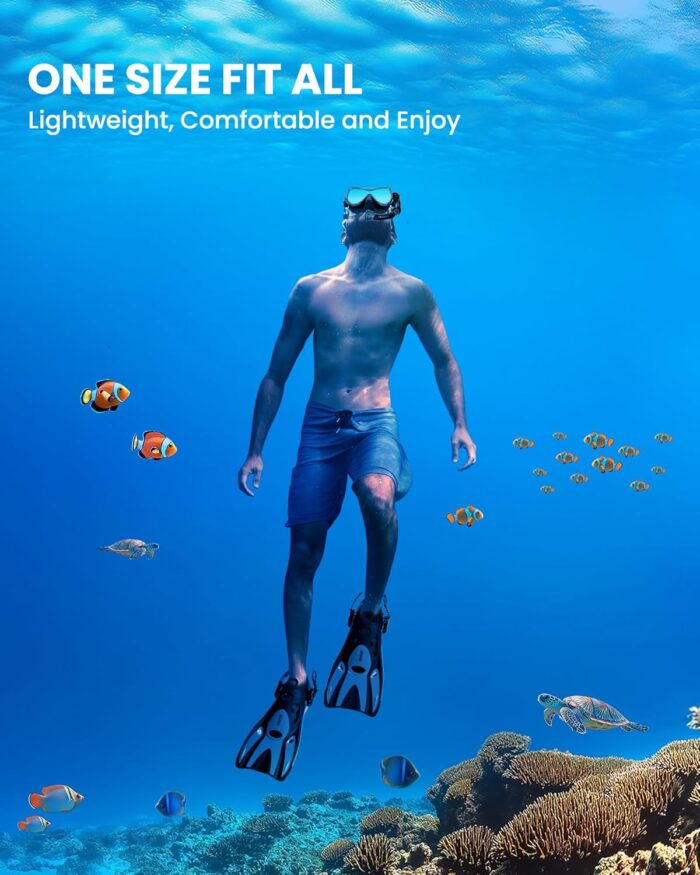 OutdoorMaster Mobula Snorkeling Gear for Adults,Mask Fins Snorkel Set with Panoramic View Anti-Fog, Dry Top Scuba Gear for Swimming Snorkeling Diving - Image 6