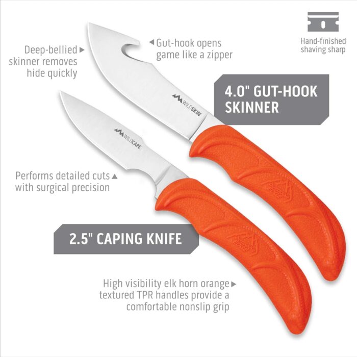 Outdoor Edge WildLite - 6-Piece Field to Freezer Hunting & Game Processing Knife Set with Gut Hook Blade, Caping Knife - Hunting Knives for Gutting Deer with Case - Deer & Elk Accessories - Image 3