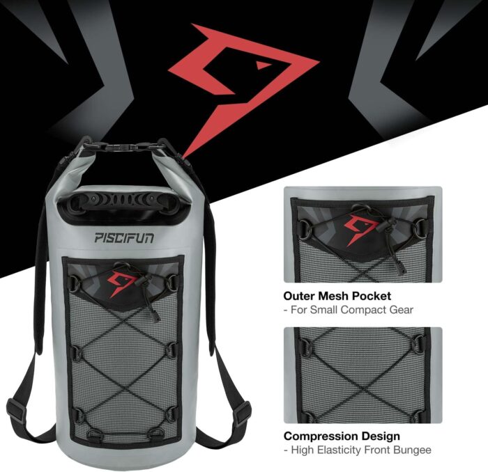 Piscifun Dry Bag, Waterproof Floating Backpack 5L/10L/20L/30L/40L with Waterproof Phone Case for Boating, Kayaking, Fishing - Image 6
