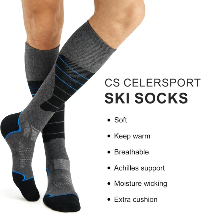 CS CELERSPORT 2/3/4 Pack Ski Socks for Men and Women Skiing, Snowboarding, Winter Performance Socks - Image 5