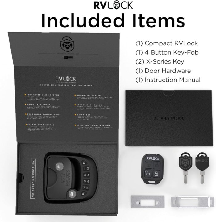 RVLOCK Compact RV Lock Keyless Entry with Remote, Secure Camper Latch Replacement, Durable RV Door Lock Replacement for Trailers with Patented Security Technology - Image 2