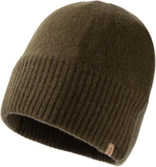 TOP-EX Oversized L/XL/XXL 100% Merino Wool Beanie Fleece Lined Cuffed Watch Fisherman Cap