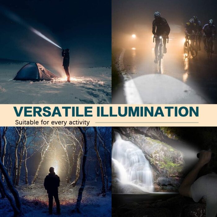 2 Pack Tactical Flashlights Torch, Military Grade 5 Modes High Lumens Led Waterproof Handheld Flashlight for Camping Biking Hiking Outdoor Home Emergency, Father's Day Gifts Camping Essentials Gear - Image 5