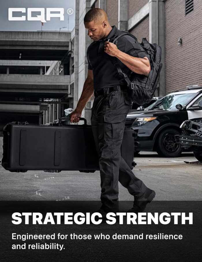 CQR Men's Flex Stretch Tactical Pants, Water Resistant Ripstop Cargo Pants, Lightweight EDC Outdoor Work Hiking Pants - Image 3