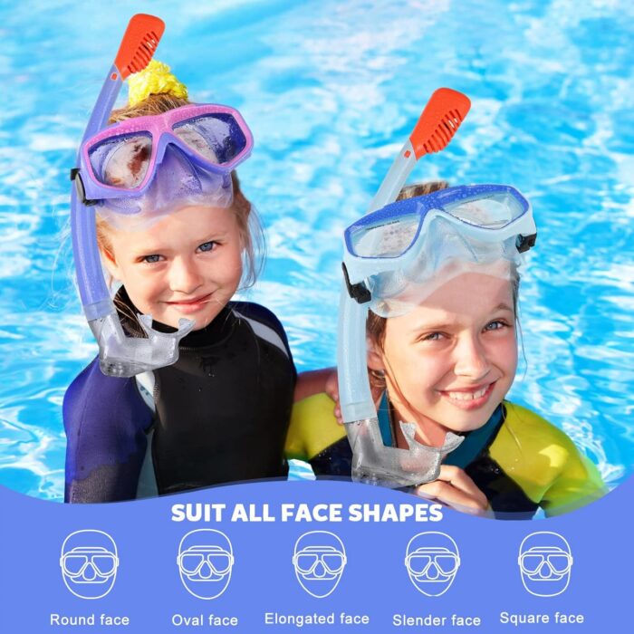 Youth Snorkel Set for Ages 7-16, Snorkeling Gear for Kids with Panoramic View Mask Anti-Fog Anti-Leak Full Dry Top Snorkel Fins Travel Bag for Swimming Diving - Image 4