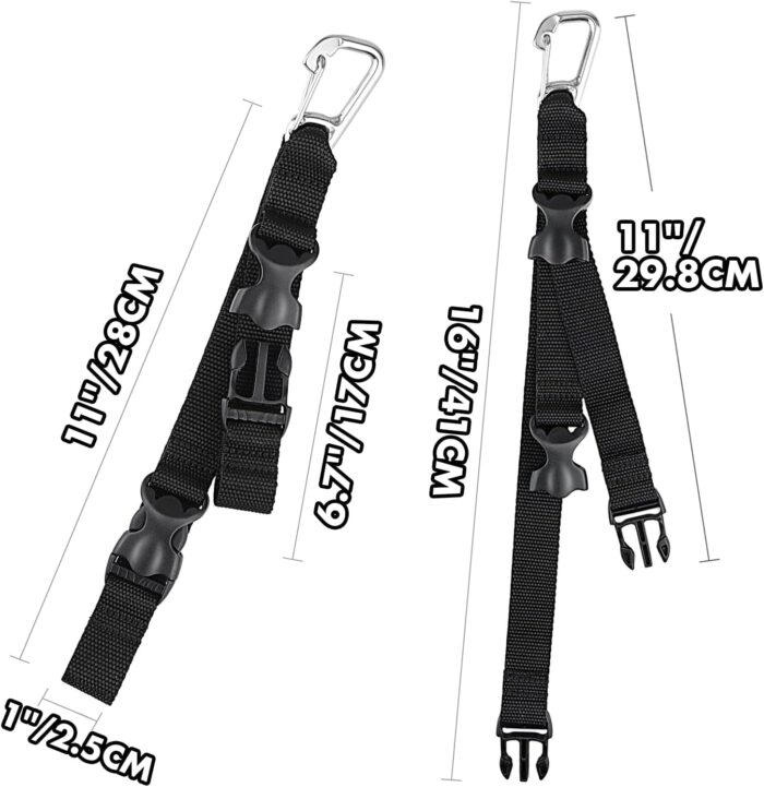 Scuba Fin & Mask Holder, Diving BC Fins Keeper and Mask Clip with Two Quick-release Loop Lanyard Webbing Strap - Image 6