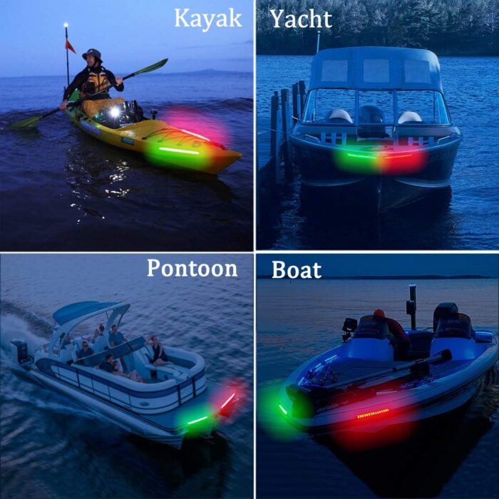 Botepon Navigation Lights - LED Bow Lights, Green & Red, Night Fishing, Deck, IP67 Waterproof for Pontoon, Dinghy, Kayak, Jon Boat, Yacht - Image 4