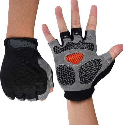 WULI Cycling Gloves Half Finger Men's and Women's Fitness Gloves for Cycling, Breathability, Anti Slip Yoga Equipment, Anti cocooning, Wrist Protection Thickened Palm
