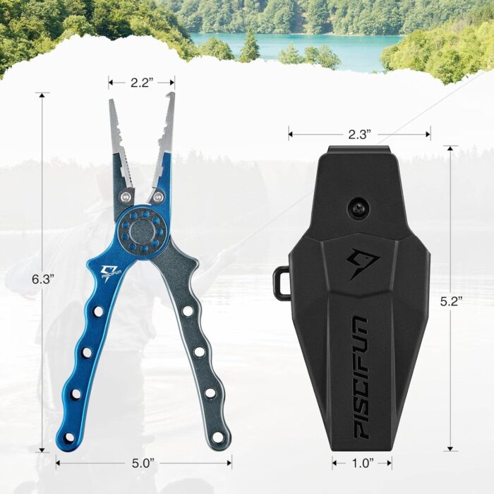 Piscifun Fishing Pliers, Saltwater Fishing Pliers with Split Ring, Fish Hook Remover, Corrosion Resistance Fly Fishing Pliers with Braid Cutters, Sheath and Lanyard, Fishing Gear Gifts for Men - Image 5