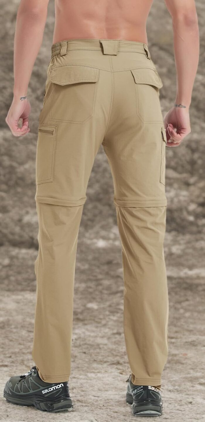 Men's Hiking Convertible Zip Off Pants Outdoor Waterproof Quick Dry Lightweight Fishing Safari Travel Cargo Work Pants - Image 7