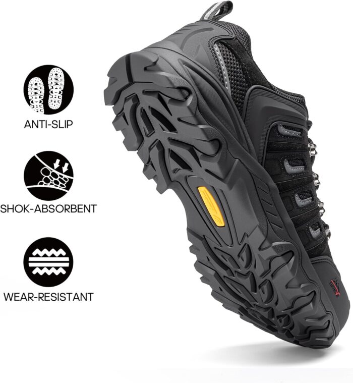 NORTIV 8 Men's Waterproof Hiking Shoes Leather Low-Top Hiking Shoes for Outdoor Trailing Trekking Camping Walking Quest - Image 2