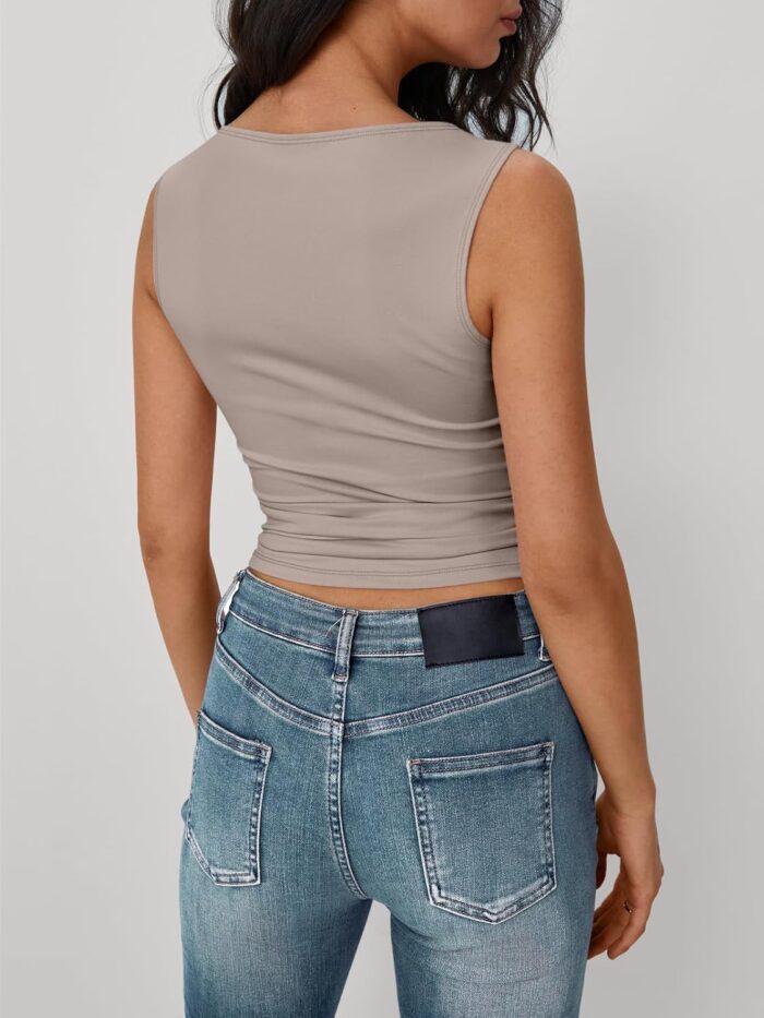 Trendy Queen Women Going Out Summer Tank Tops Spring Casual Basic Cute 2025 Sleeveless Shirt Vacation Fashion Outfit Clothes - Image 4
