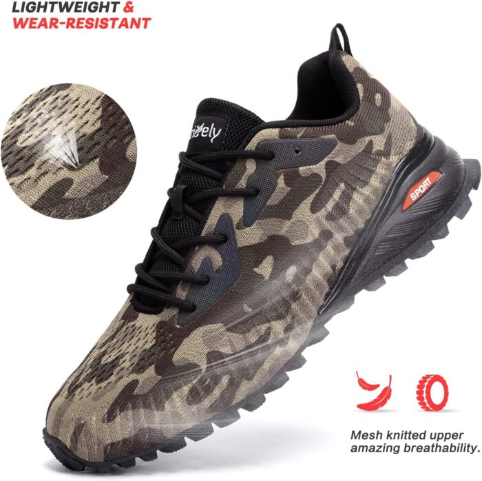 Kricely Men's Trail Running Shoes Fashion Walking Hiking Sneakers for Men Tennis Cross Training Shoe Outdoor Snearker Mens Casual Workout Footwear - Image 4