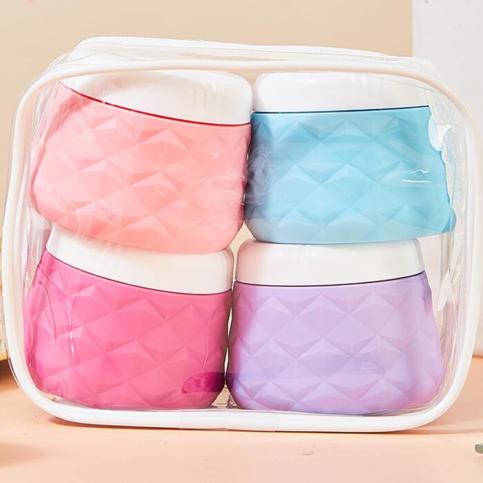 Travel Size Containers for Toiletries, TSA Approved Travel Size Toiletries Silicone Cosmetic Cream Jars, Leak-Proof Refillable Containers W/Clear Bag (VIBRANT, 3OZ) - Image 3