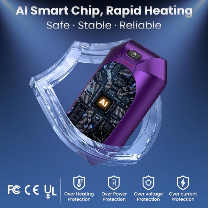 AI Hand Warmers Rechargeable 2 Pack,Portable Electric Hand Warmer Reusable,AI Hand Warmer for Outdoor Golf Hunting Camping Accessories,Warm Winter Gifts for Men Women Kids - Image 2