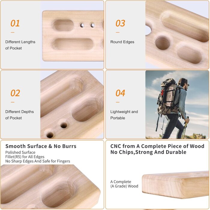 Two Stones Portable Hangboard | Rock Climbing Hangboard | Hang Board for Climbing | Rock Climbing Gifts for Rock Climbers for Climbers | Bouldering Gifts - Image 3