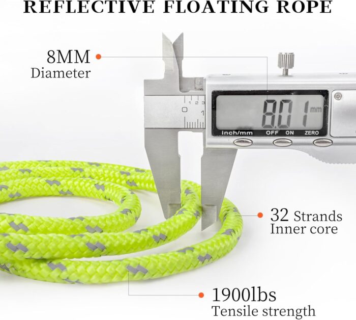 AOLEBA Water Rescue Throw Bag, Throwable Device with 8MM Reflective Throw Line,Tensile Strength Up to 1900Lbs Boating Equipment, Emergency Water Bag Safety Equipment for Kayaking Rafting - Image 3