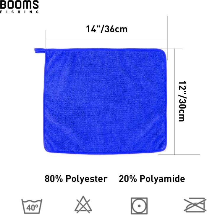 Booms Fishing B0T Microfiber Fishing Towel with Clip, 3 Pack Blue - Image 6