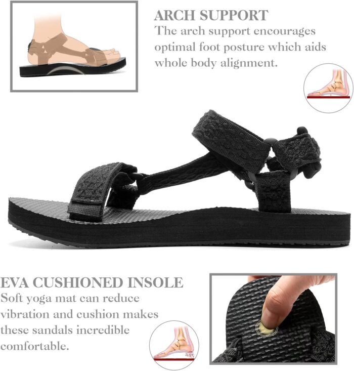 WateLves Womens-Sport-Sandals Outdoor Hiking Sandals with-Arch-Support Comfortable Webbing-Water-Athletic Beach-Sandals for Travel-Walking-Trekking-Camping - Image 5