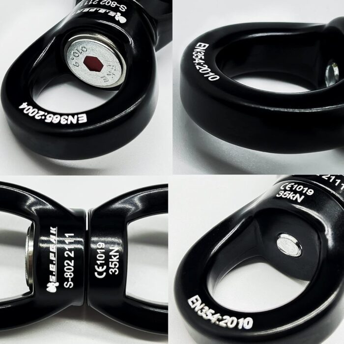 35kN Swing Swivel, CE Certified Safe Swivel Hook, 360°Rotational Device, Silent Hanging Accessory for Tree Swing, Aerial Dance, Swing Spinner Hanger, Rock Climbing, Hanging Hammock,Carabiner - Image 4