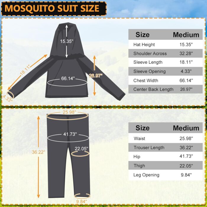 South to East Mosquito Suit - Net Bug Mesh Pants & Jacket with Hood for Outdoor Protection from Bugs, Flies, Gnats, No-See-Ums & Midges - Mosquito Clothing for Men & Women with Carrybag, M Size - Image 2