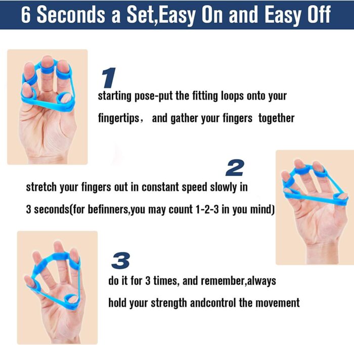 Pnrskter Hand Grip Strengthener, Finger Exerciser, Grip Strength Trainer (6 PCS),New Material,Forearm Grip Workout, Finger Stretcher, Relieve Wrist Pain, Carpal Tunnel, Trigger Finger, Mallet Finger and More. - Image 8