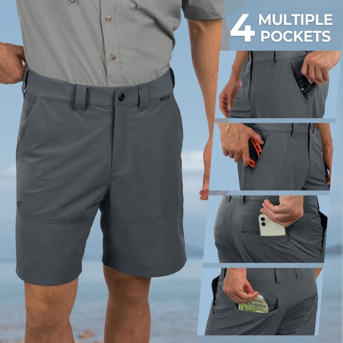 KastKing Cool Caster Men's Fishing Shorts, UPF 50+ Hiking Shorts, 10.5” and 7.5” Available, Water Repellent, 4-Way Stretch - Image 8