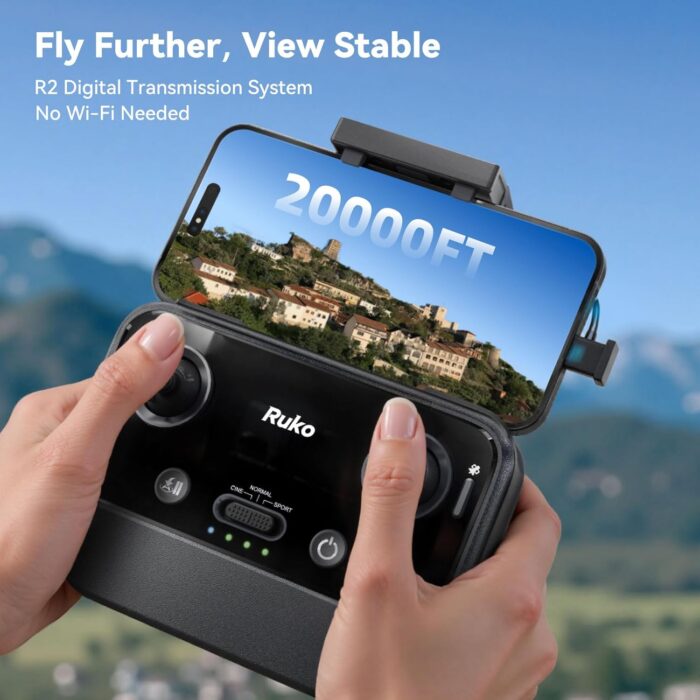 Ruko U11MINI 4K, Drones with Camera for Adults 4K Video 8K Photo, Under 249g, 3-Axis Gimbal EIS, 20000ft FPV Transmission, AI Takeoff/Landing, Auto Return, GPS with Beeper, Beginner (96-Min Flight) - Image 9