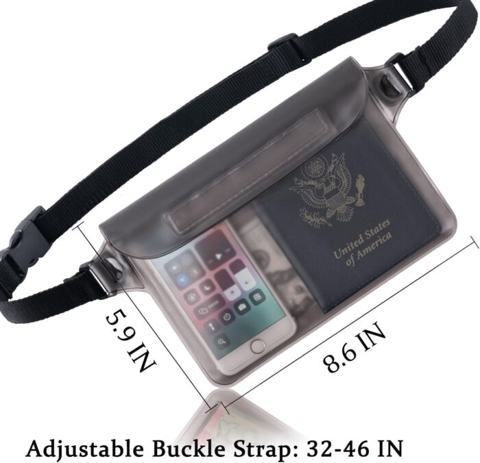 CADONO 2-Pack Waterproof Pouch with Adjustable Waist Strap | Screen Touch Sensitive Dry Bag, Keep Your Phone and Valuables Dry, Perfect for Swimming Kayaking Boating Fishing Beach Diving - Image 2